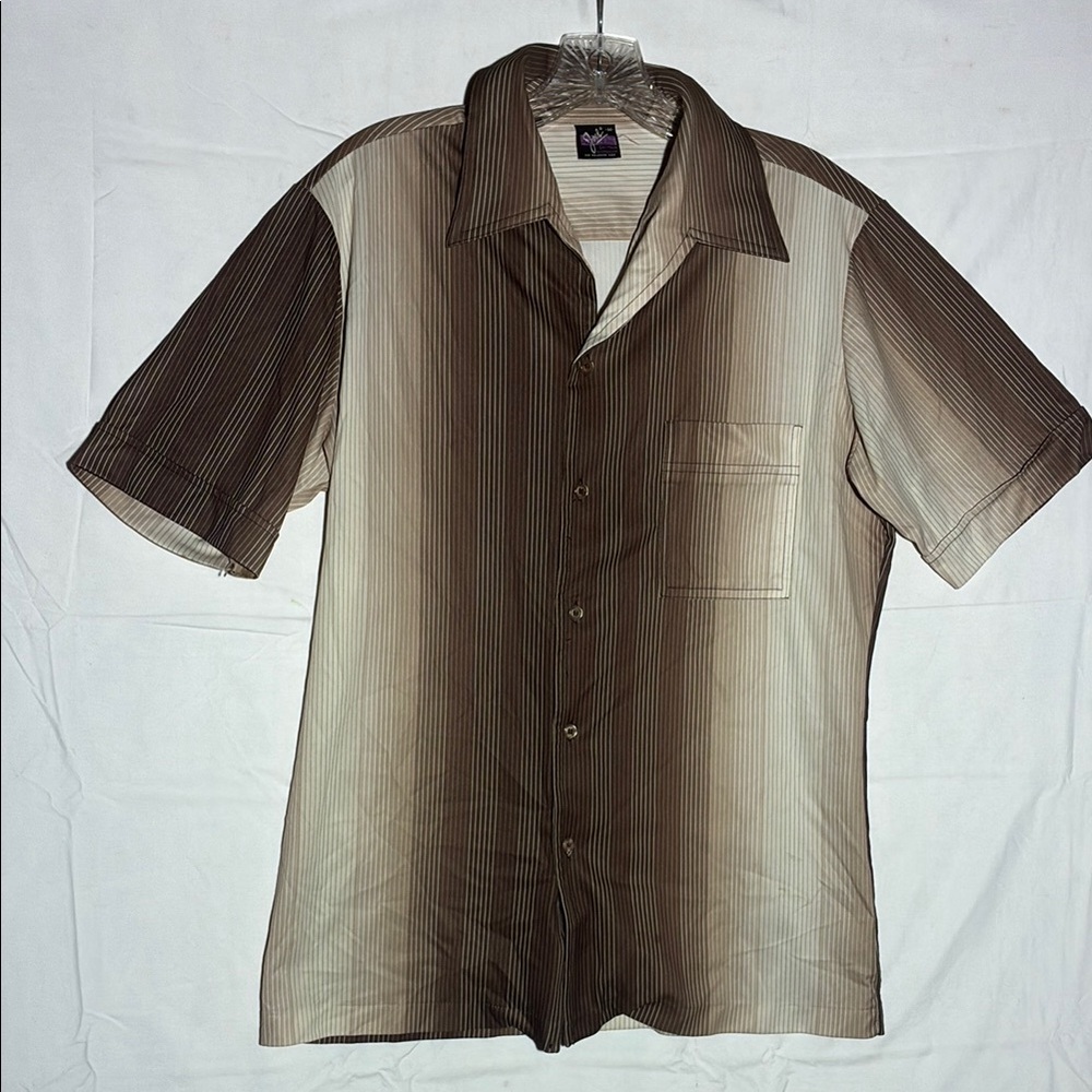 Men's Vintage Brown Striped Shirt by Joel